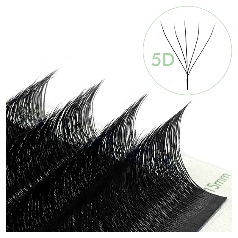 Color: Dark Brown, Curl: LU, Thickness: 0.07mm, Length: 14mm - NATUHANA W-Shaped 4D 5D Volume Eyelash Extensions Premade Volume Fans W Shape Lashes Natural Soft False Eyelashes for Makeup