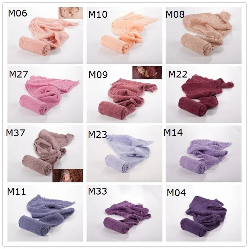Color: Pink - Newborn Photography Props Wrap Baby Blanket Soft Stretchable Cotton Swaddling Photography Backdrop Babies Accessories