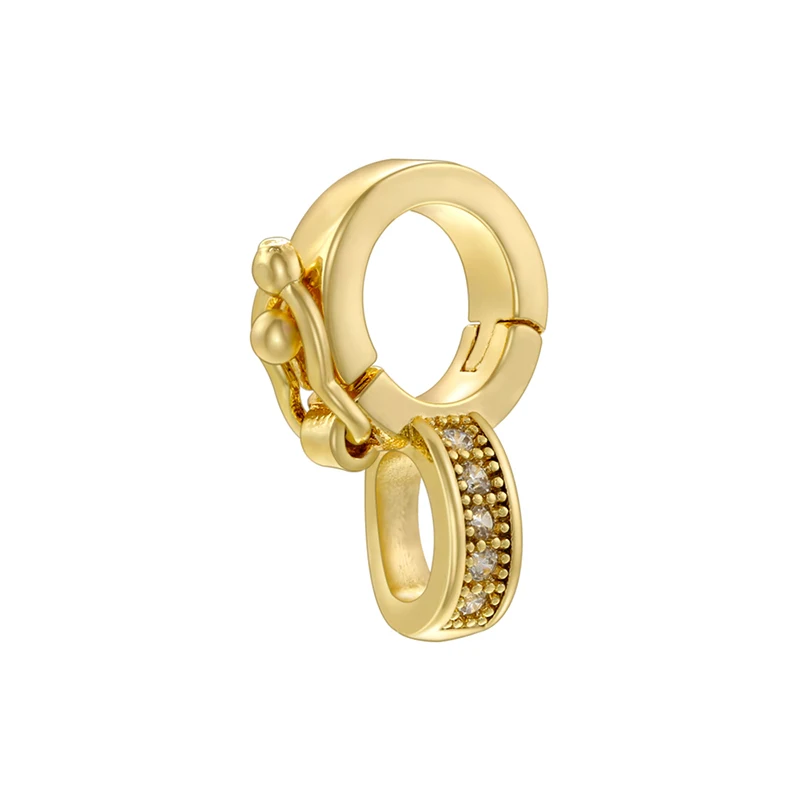 Color: Yellow - ZHUKOU NEW gold color round hooks for women DIY handmade necklace Jewelry hooks accessories supplies wholesale VK129