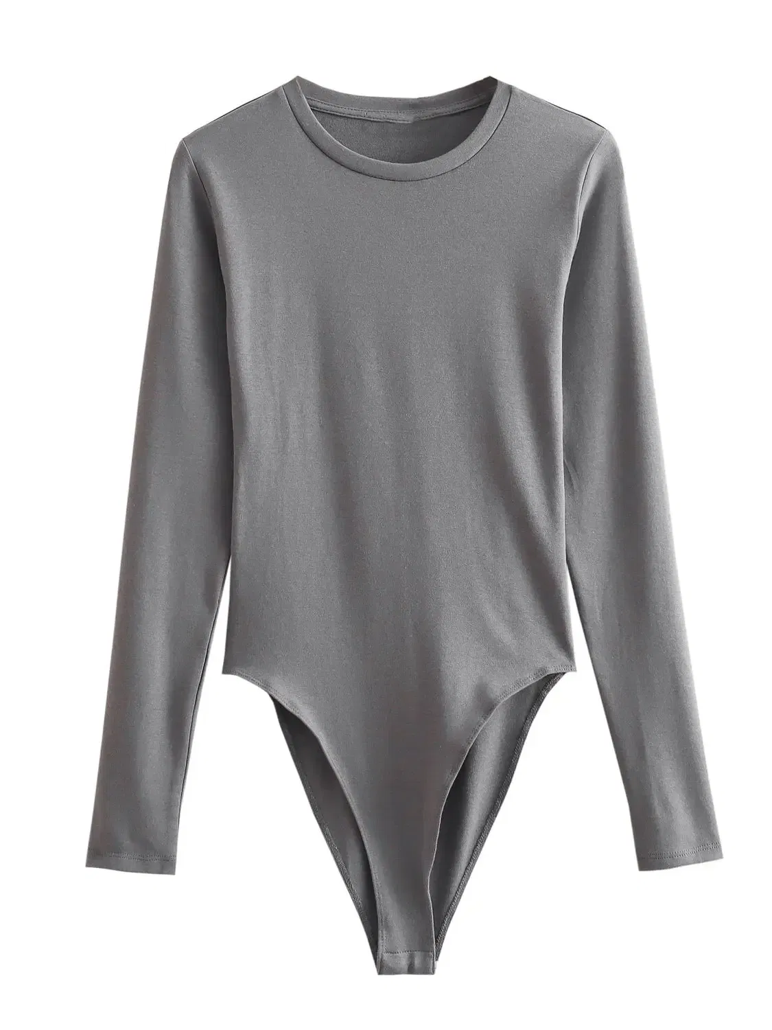 Color: Rose Red, Size: M - XNWMNZ Women's Fashion 2023 Long sleeved Modal Bodysuit Women High Street Versatile Round Neck Slim Female Chic Bodysuit