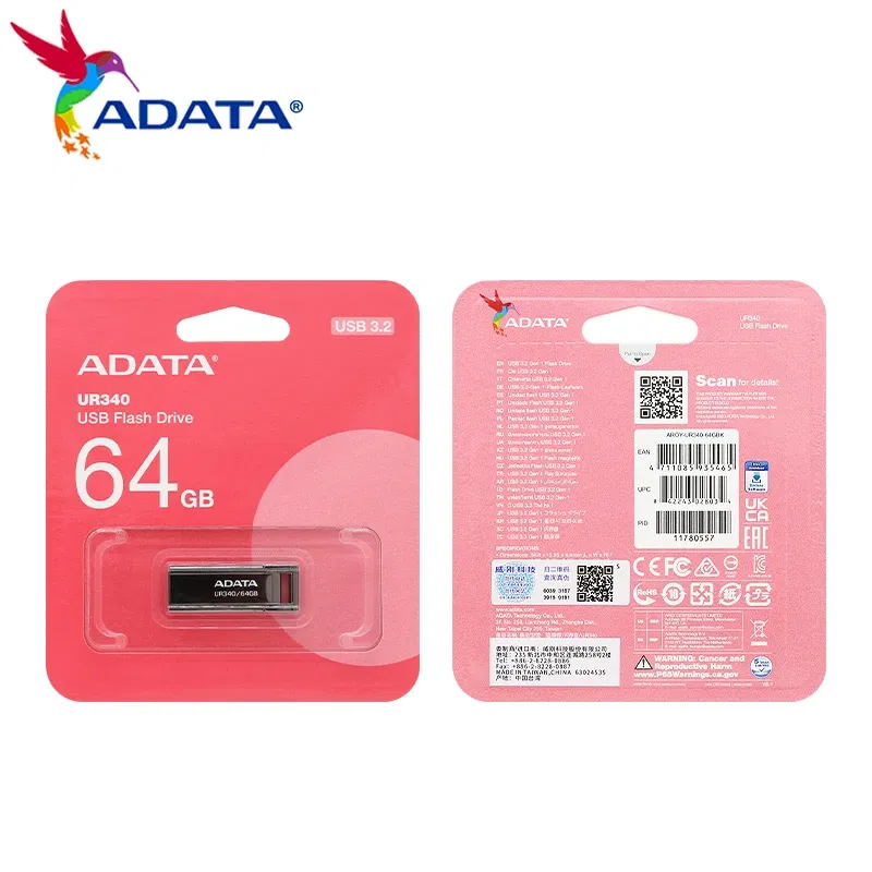 Capacity: 128GB - ADATA UR340 USB Flash Drive 32GB 64GB 128GB USB 3.2 Gen1 High Speed pendrive Original usb stick for PC Computer Laptop  Desktop