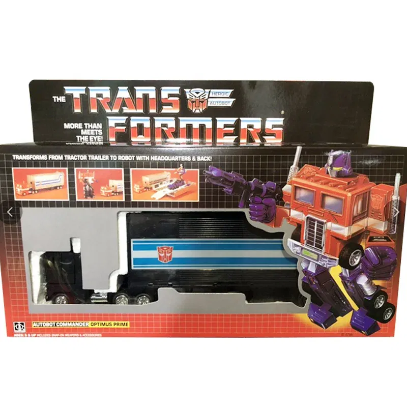 Color: WHITE - Transformation G1 Re-enacted OP Prime Red KO Edition With Carriage Metal Front Action Figureals Model Toys Gift