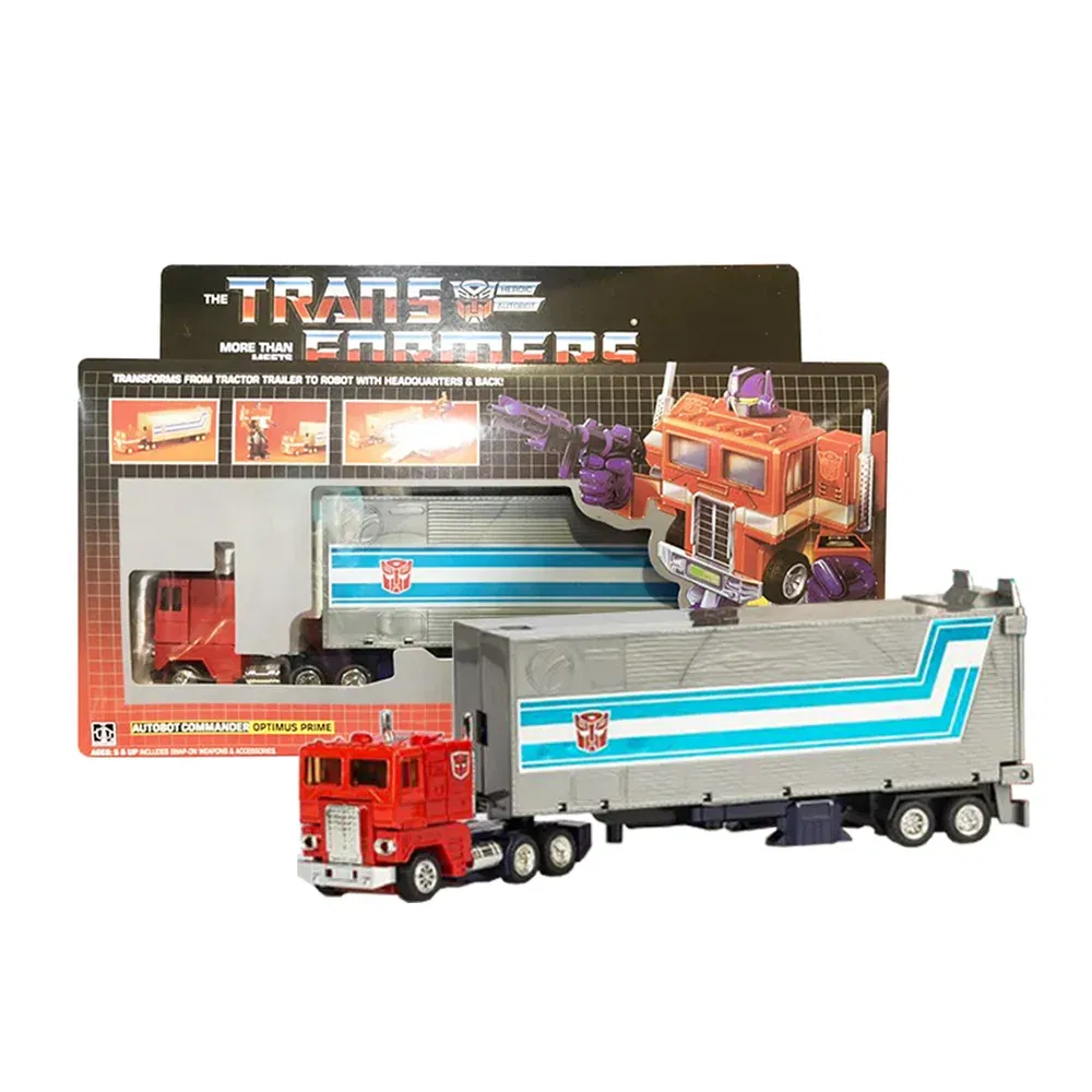 Color: WHITE - Transformation G1 Re-enacted OP Prime Red KO Edition With Carriage Metal Front Action Figureals Model Toys Gift