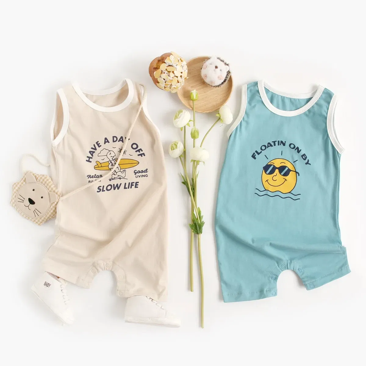 Color: Khaki, Kid Size: 3T?€?€·?¤–运动?‰ - Sanlutoz Summer Baby Boys Rompers Short Sleeve Cartoon Toddler Boys Clothing Outfits Fashion