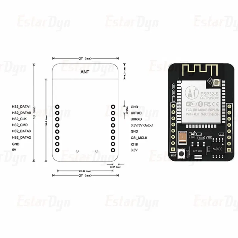 Color: Green - ESP32-CAM ESP32-CAM-MB MICRO USB ESP32 Serial to WiFi ESP32 CAM Development Board CH340 CH340G 5V Bluetooth+OV2640 Camera