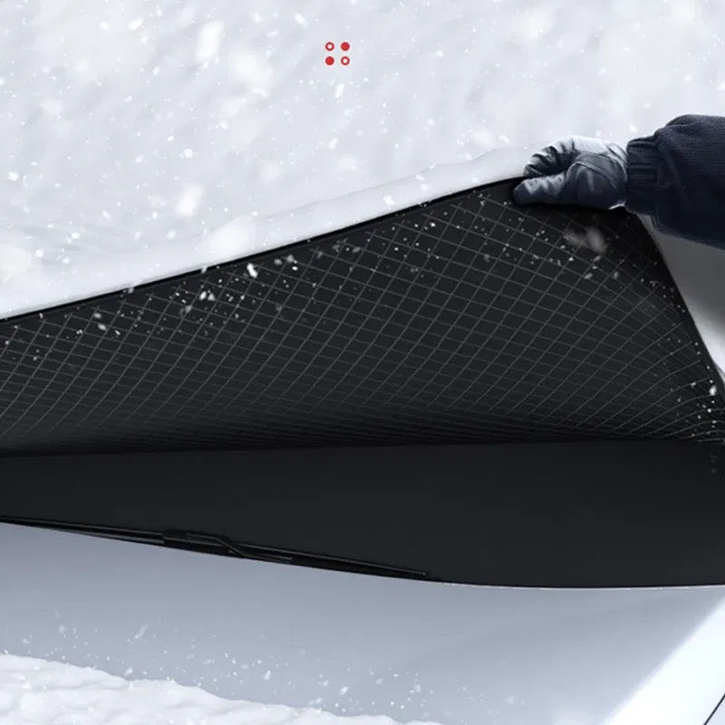 Color Name: Red - Magnetic Car Snow Cover Car Front Windscreen Cover Exterior Sunshade Snow Protection Snow Shield Half-Cover Windshield Cover