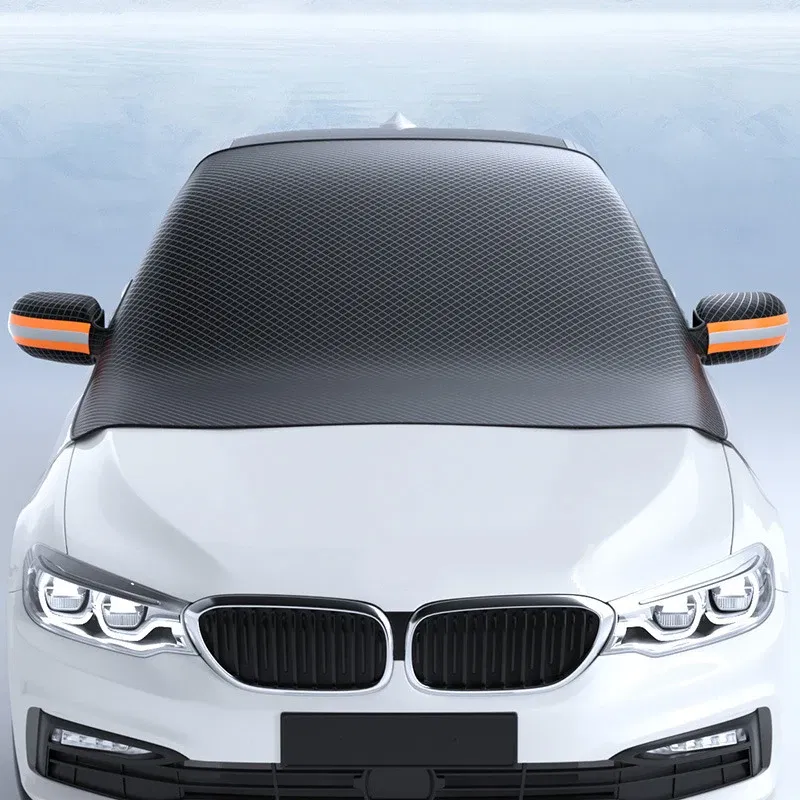 Color Name: Red - Magnetic Car Snow Cover Car Front Windscreen Cover Exterior Sunshade Snow Protection Snow Shield Half-Cover Windshield Cover