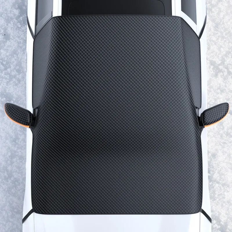 Color Name: Red - Magnetic Car Snow Cover Car Front Windscreen Cover Exterior Sunshade Snow Protection Snow Shield Half-Cover Windshield Cover