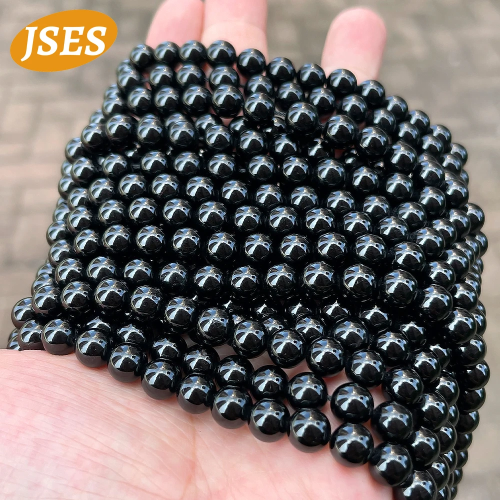 Color: green, Item Diameter: 8mm - 3A Natural Black Tourmaline 4mm 6mm 8mm 10mm Beads for Jewelry Making DIY Bracelets Necklace Wholesale Beads Accessories