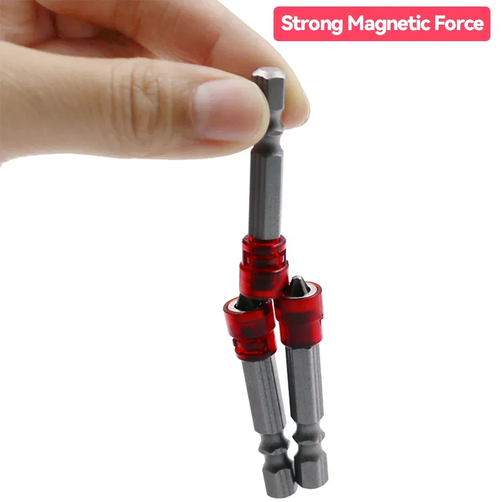 Color: Green - Magnetic Screwdriver Bit PH2 Cross-head 1/4 Inch Hex Shank Screwdriver Holder Ring for House Working Electric Screwdriver Kit