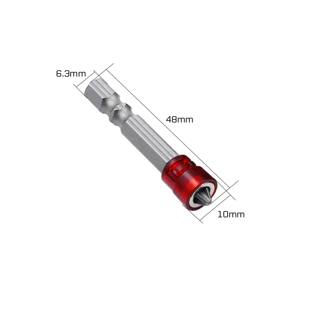 Color: Green - Magnetic Screwdriver Bit PH2 Cross-head 1/4 Inch Hex Shank Screwdriver Holder Ring for House Working Electric Screwdriver Kit