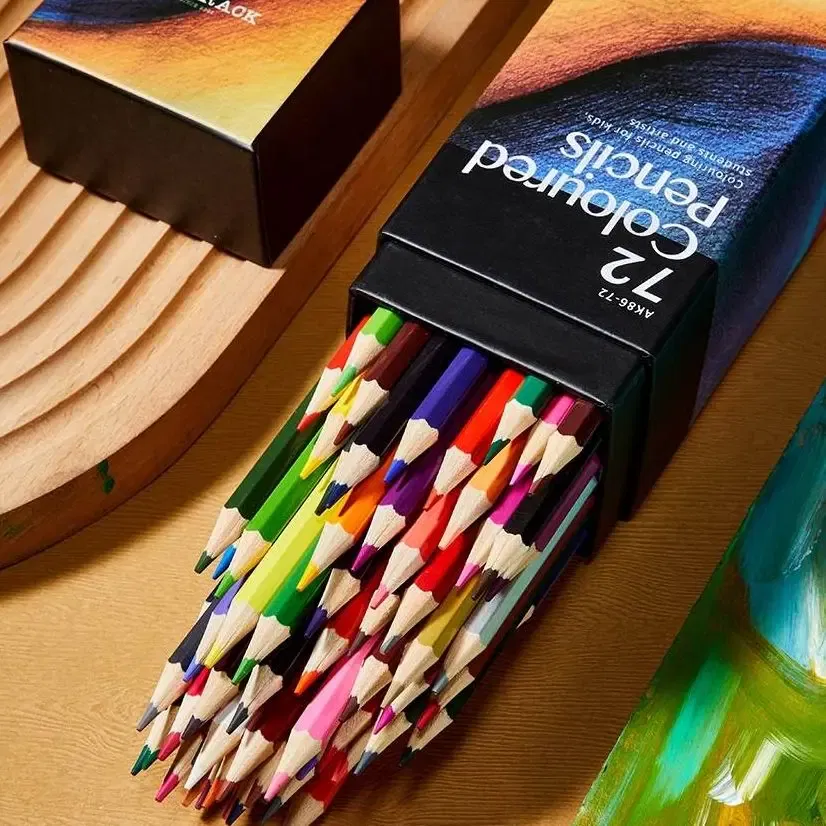 Color: army green - 12/24/48/72 Colors Color pencil DIY set includes: Wooden Color Pencil Sharpener Eraser School Office Supplies Art Stationery