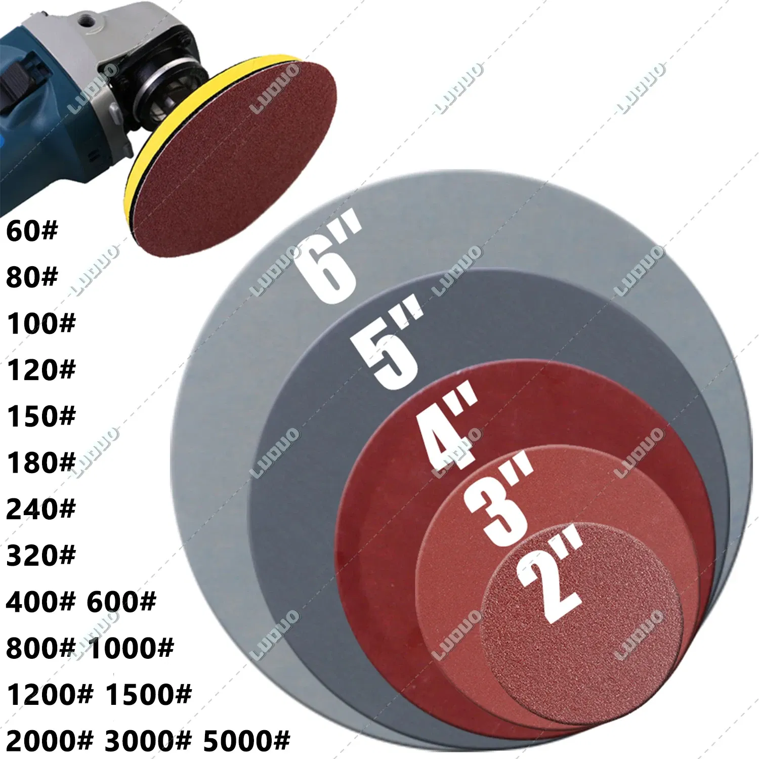 Color: Red, Ships From: CHINA, Model: 10000 - 2 3 4 5 6 Inch Round Sandpaper Disk Abrasive Polish Pad Plate Sanding Sheet Polishing Kit Grit Paper Discs Grit 60-5000