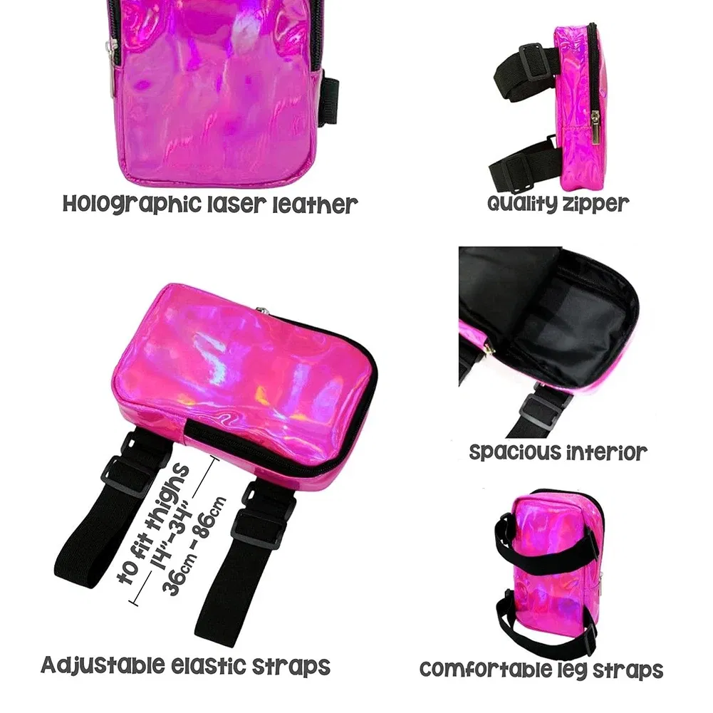 Color: army green - Women's Holographic Thigh Bag Adjustables Straps Waist Pouch For Outdoor Waterproof Running Waist Bag Sports Mobile Phone Holder