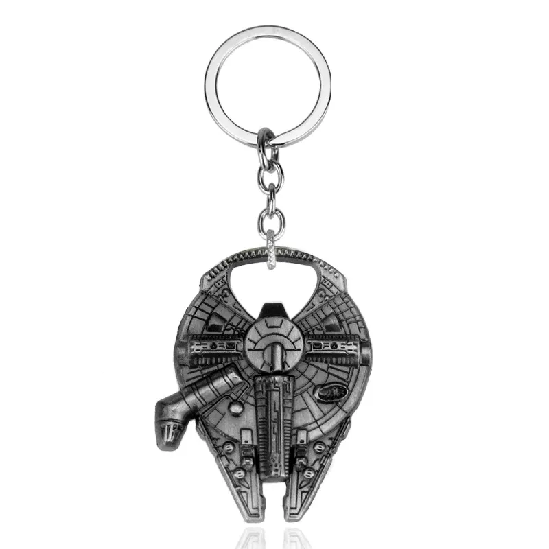 Color: green, Ships From: CHINA - Disney Star Wars Keychain Spaceship Darth Vader Robot BB 8 Metal Pendant KeyRings Beer Bottle Opener Movie Jewelry for Men Gifts