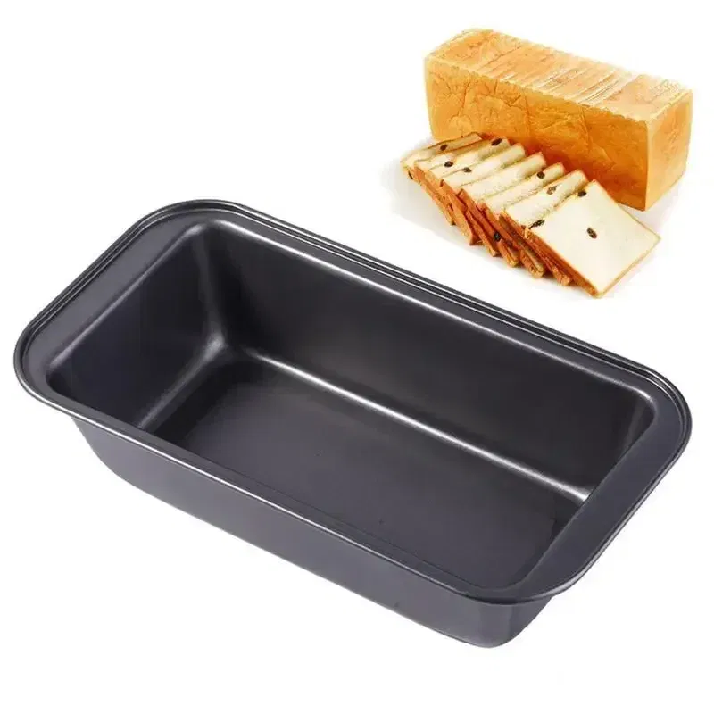 Color: Light Grey - 1pc Loaf Pan Rectangle Toast Bread Mold Cake Mold Carbon Steel Loaf Pastry Baking Bakeware DIY Non Stick Pan Baking Tools Mold