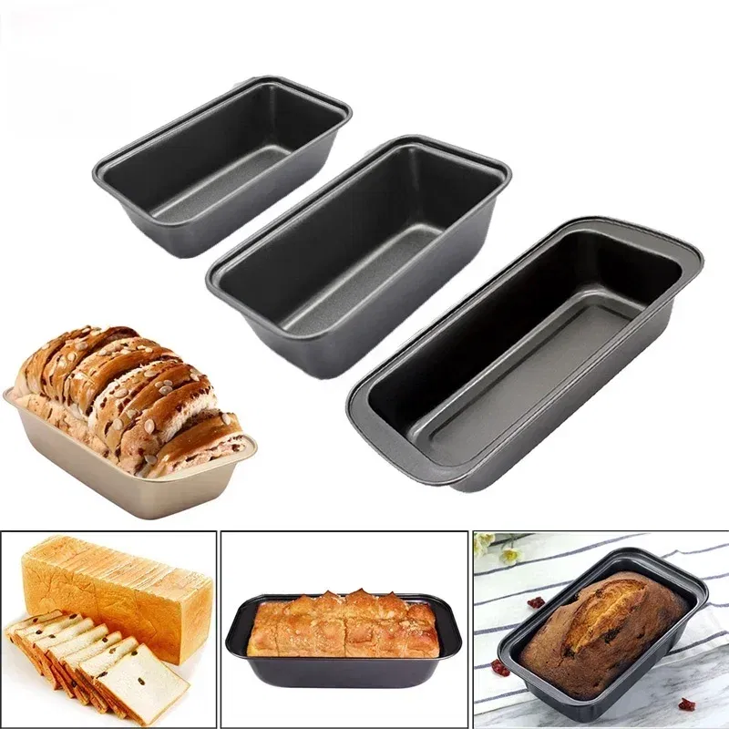 Color: Light Grey - 1pc Loaf Pan Rectangle Toast Bread Mold Cake Mold Carbon Steel Loaf Pastry Baking Bakeware DIY Non Stick Pan Baking Tools Mold