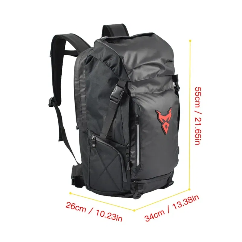 Color Name: WHITE - Motocentric Motorcycle Rear Seat Bag Multifunction Waterproof Motorcycle Helmet Backpack Big Capacity Motocross Tail Bag Luggage