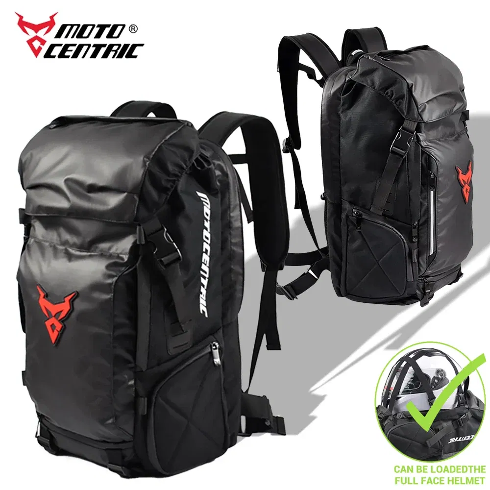 Color Name: WHITE - Motocentric Motorcycle Rear Seat Bag Multifunction Waterproof Motorcycle Helmet Backpack Big Capacity Motocross Tail Bag Luggage