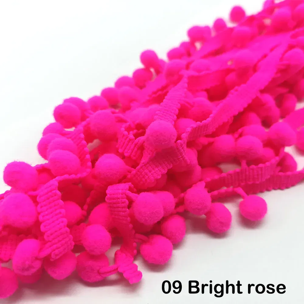 Color: Silver, Size: M - 1-5yard Pom pom Fringe Lace Ribbon Pompom Trim Ball Fabric DIY Sewing Tassel Lace Kintted Fabric Handmade DIY Craft Accessorie