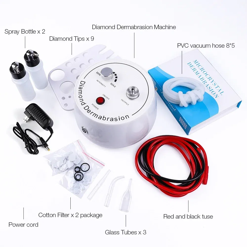 Color: Red, Ships From: CHINA, Power Source: EU - 3 in1 Diamond Microdermabrasion Dermabrasion Machine Water Spray Exfoliation Beauty Machine Wrinkle Removal Facial Peeling Tools