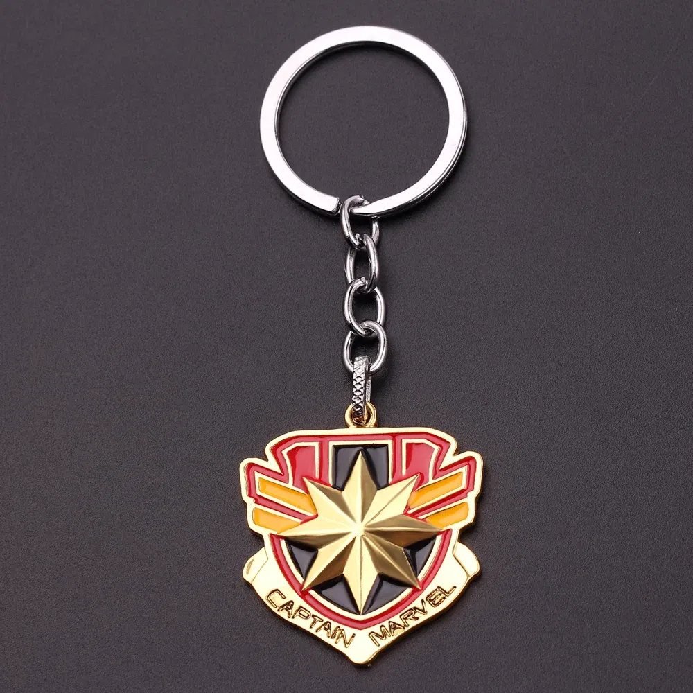 Color: black, Ships From: CHINA - Avengers Captain Marvel Carol Danvers Keychain Superhero Metal Pendant Keyrings for Women Men Backpack Key Holder Accessories