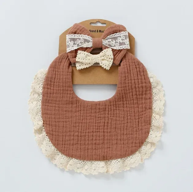 Color: Red, Kid Size: 3M - Personalized embroidered baby bib, baby pure cotton gauze bib, mouth in water, baby anti spitting, newborn bib, men's and women'