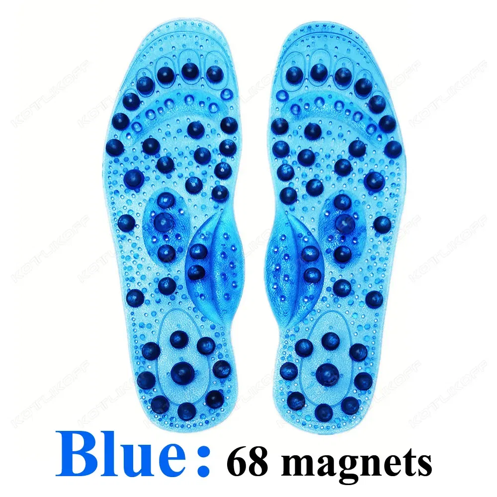 Color: Blue, Shoe Size: 0.5 - Magnetic Therapy Massage Insoles For Shoes Foot Acupressure Enhanced Magnetic Insole Point Therapy Feet Body Detox Insert Pads