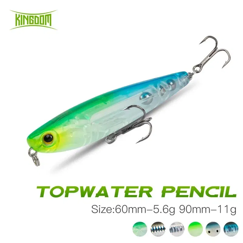 Size: 150mm, Color: Red - Kingdom Topwater Fishing Lure Pencil Wobblers Hard Bait 60mm 5.6g/90mm 11g Artificial Lure Walking Dog Action For Pike Bass