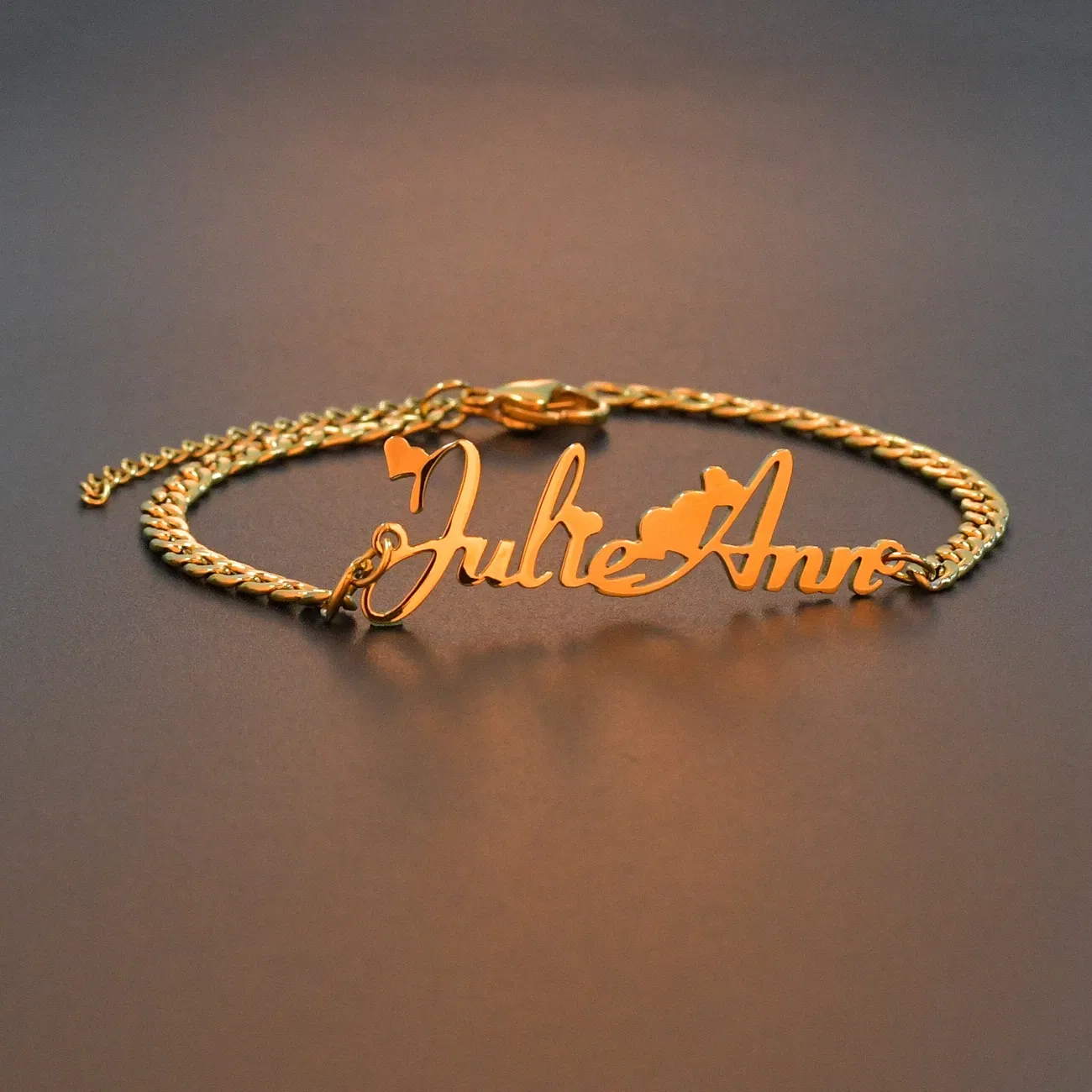 Metal Color: Steel color, Length: 18cm, Main Stone Color: Gold - Atoztide Personalized Custom Name Bracelet for Women Men Stainless Steel 10mm Cuban Chain Nameplate Handmade Bangle Jewelry Gift
