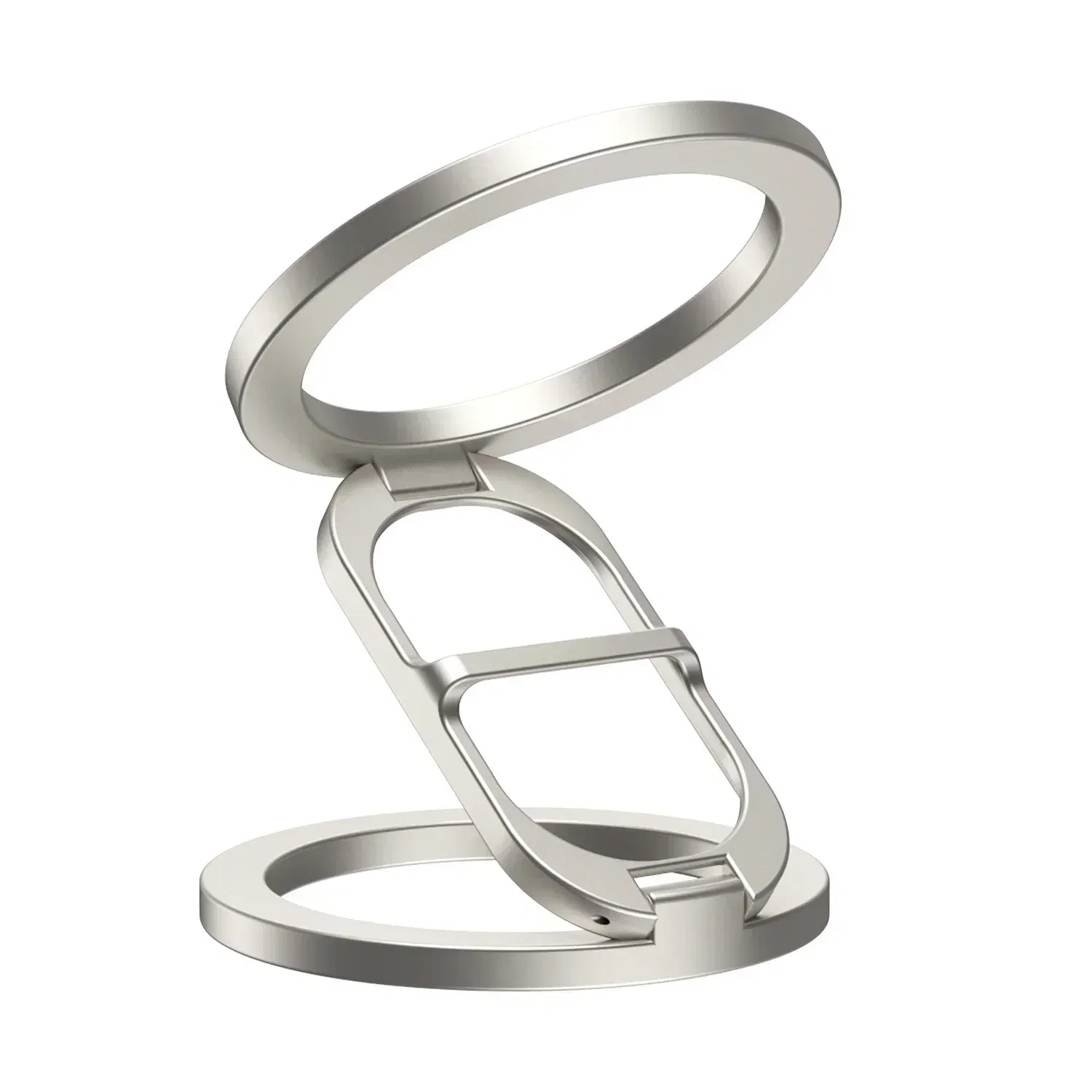 Color: Silver - 2024 Double-Sided Magnetic Phone Ring Holder for MagSafe Kickstand Magnet Grip for iPhone 16 15 14 13 12 Pro Android Phone Stand