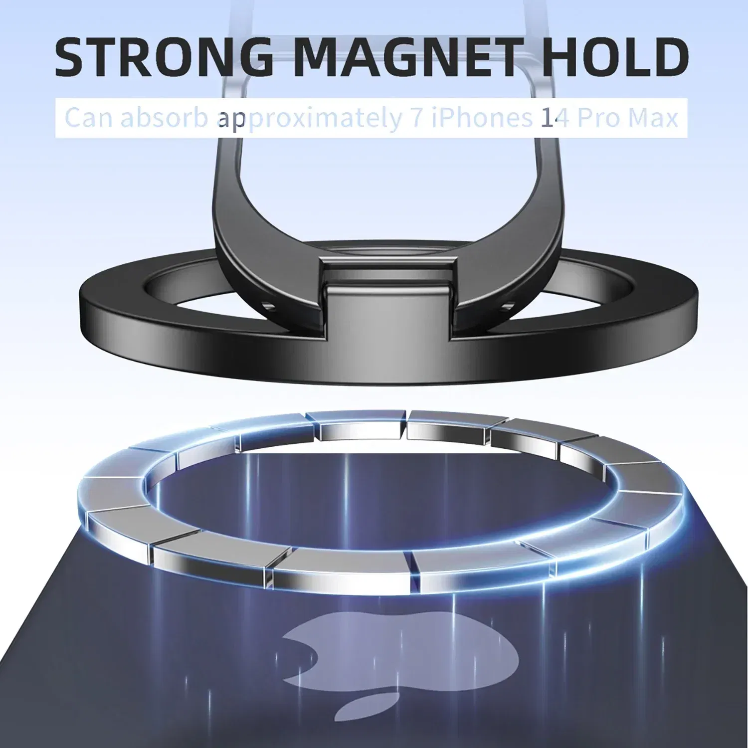 Color: Silver - 2024 Double-Sided Magnetic Phone Ring Holder for MagSafe Kickstand Magnet Grip for iPhone 16 15 14 13 12 Pro Android Phone Stand