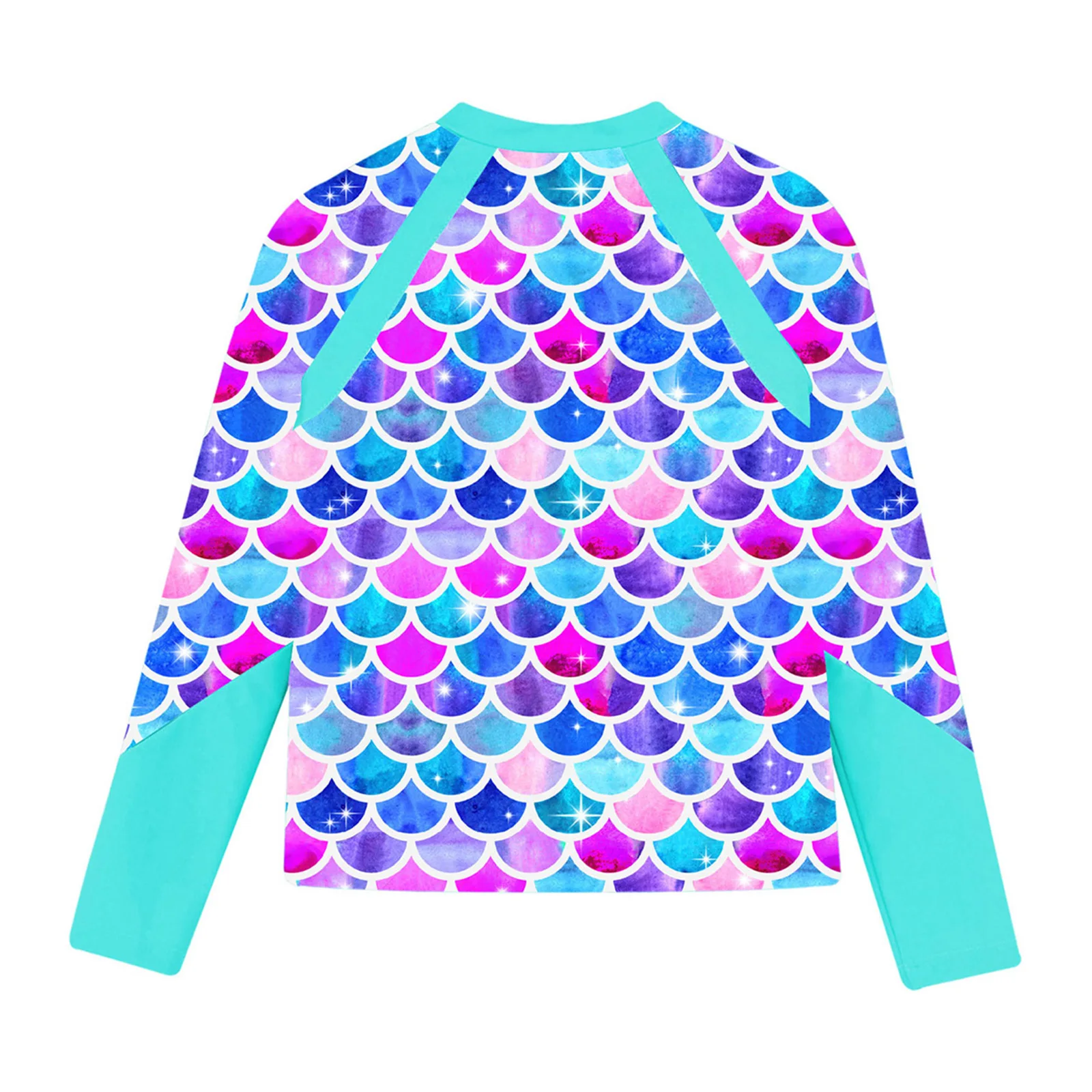 Color: Beige, Kid Size: 3M - Girls Swim Top Floral Printed Rash Guard T Shirt Long Sleeve Mermaid Costume Swimwear Beachwear UPF 50+ Surfing Bathing Tops