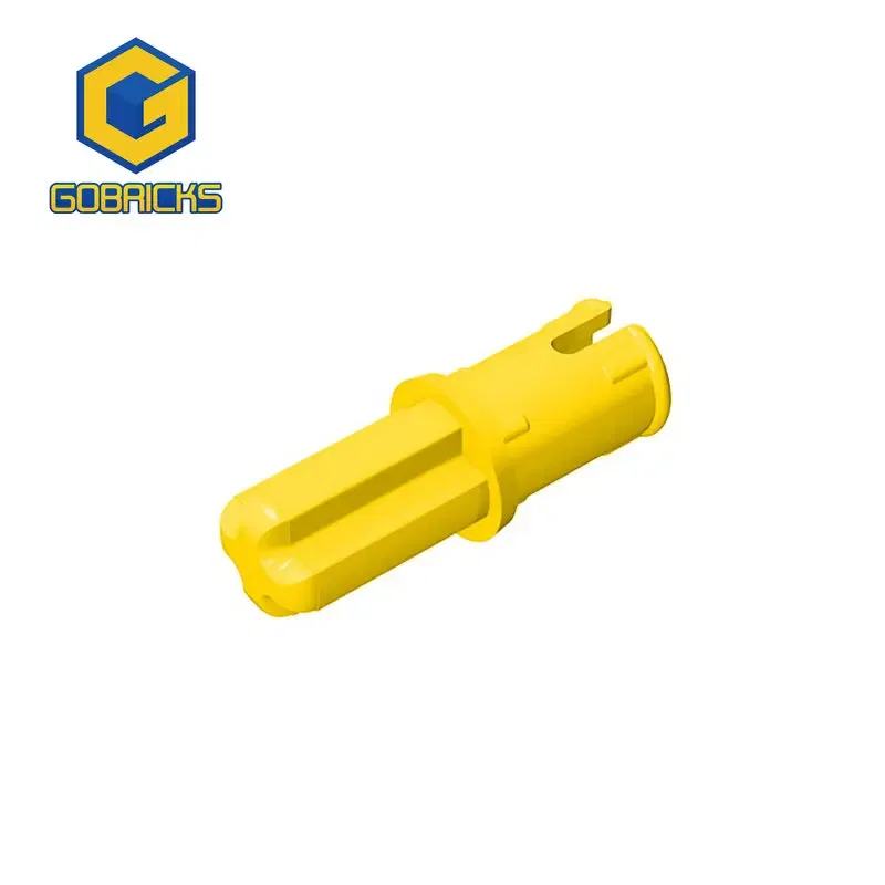 Color: Brown - Gobricks 10PCS Bricks Technical Axle 1 with Pin with Friction Ridges Lengthwise Compatible With 43093 Pieces of Toys Parts