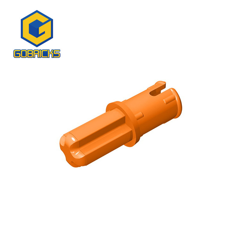 Color: Brown - Gobricks 10PCS Bricks Technical Axle 1 with Pin with Friction Ridges Lengthwise Compatible With 43093 Pieces of Toys Parts