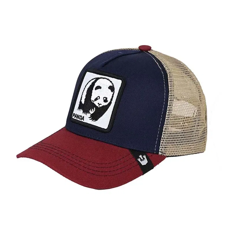 Color: MAROON - Baseball Caps Men Women Snapback Hip Hop Cap With Fashion Animals Embroidery Summer Breathable Mesh Trucker Caps Streetwear Bone
