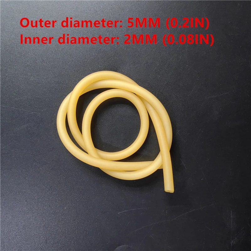 Color: Black - Plain Colour Latex Slingshot Rubber Tube Hunting And Shooting High Elastic Accessories With A Diameter Of 2mm X 5mm/0.08 X 0.2in