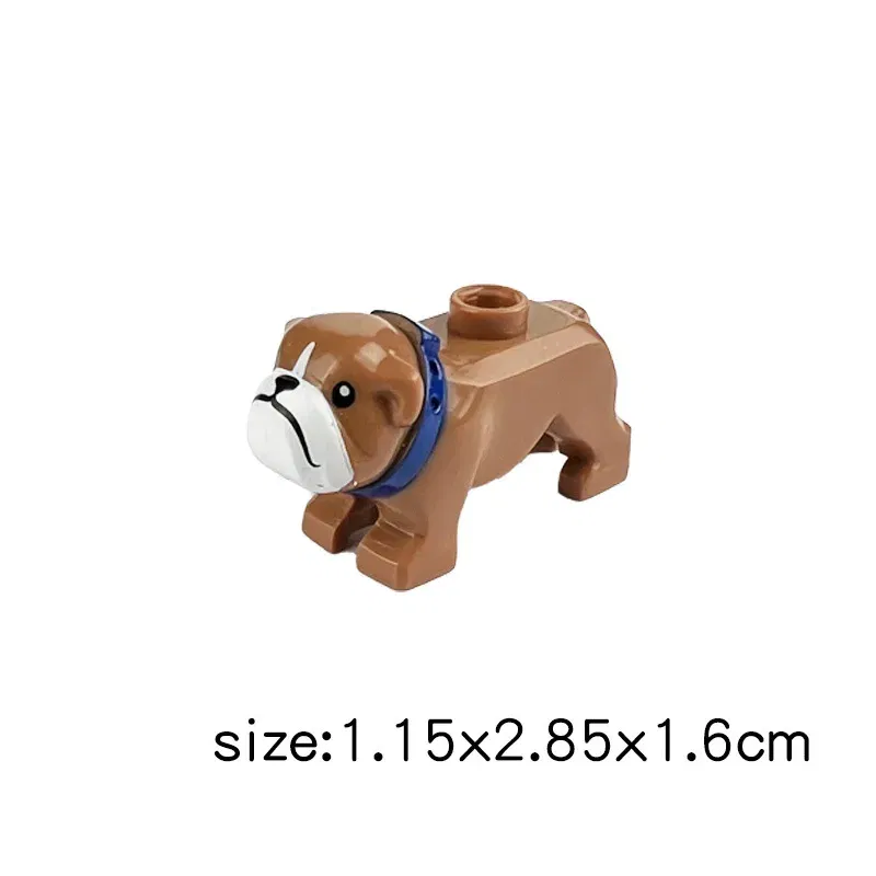Color: Medium Lavender - MOC City Animal Building Block Figures Hare Dairy Cow Squirrel Dolphin Pug DIY Farm Street View Accessories Bricks Toys Gifts