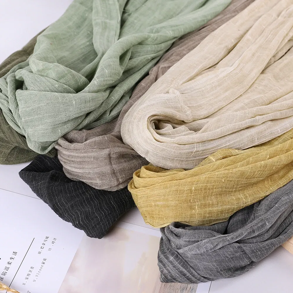 Color: Green, Size: One Size - Fashion New Cotton Pashmina Plain Shawls Women Solid Color Scarf Wraps Scarves Kerchief Muslim Hijab Lady Autumn Winter Warm