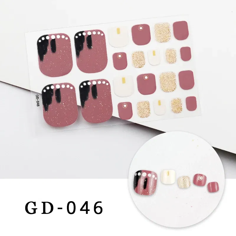 Color: Amry Green - Colorful Nail Stickers Foot Shiny Glitter Nails Charms Full Cover Self-Adhesive Nail Polish Stickers for Nails Art