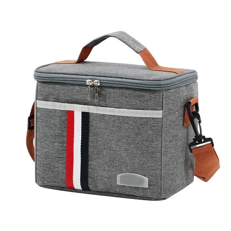 Color: SKY BLUE - Portable Double Layer Lunch Bags Food Box Durable Camping Oxford Backpacks Icebox Large Capacity Picnic Durable BBQ Outdoor BBQ