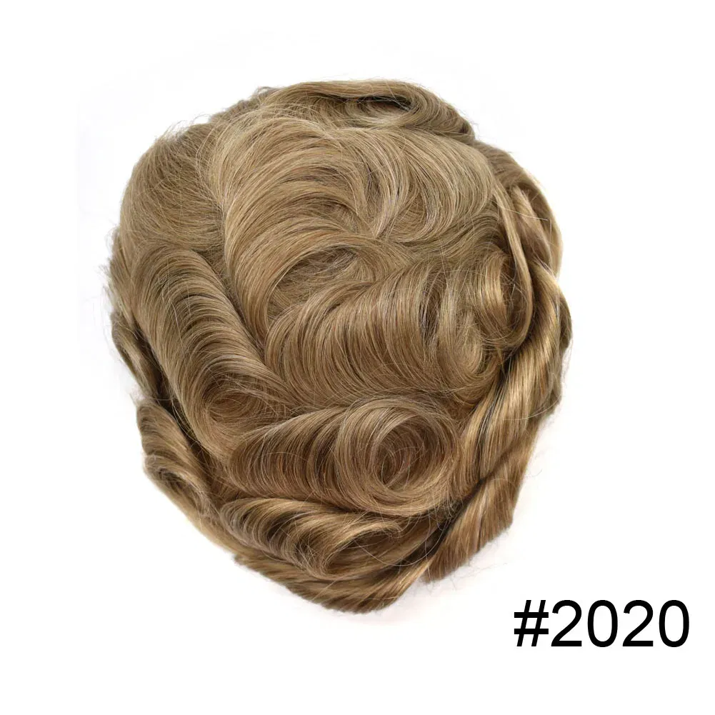 Toupee Color: 2020#, Toupee Density: 90%, Length: 6 inches, Ships From: CHINA, Toupee Size: 8x10 - Men Toupee Hair Systems Ultra Thin Skin 0.06MM V-LOOP Capillary Prosthesis Invisible Hairline Real Human HairPieces Hair Units