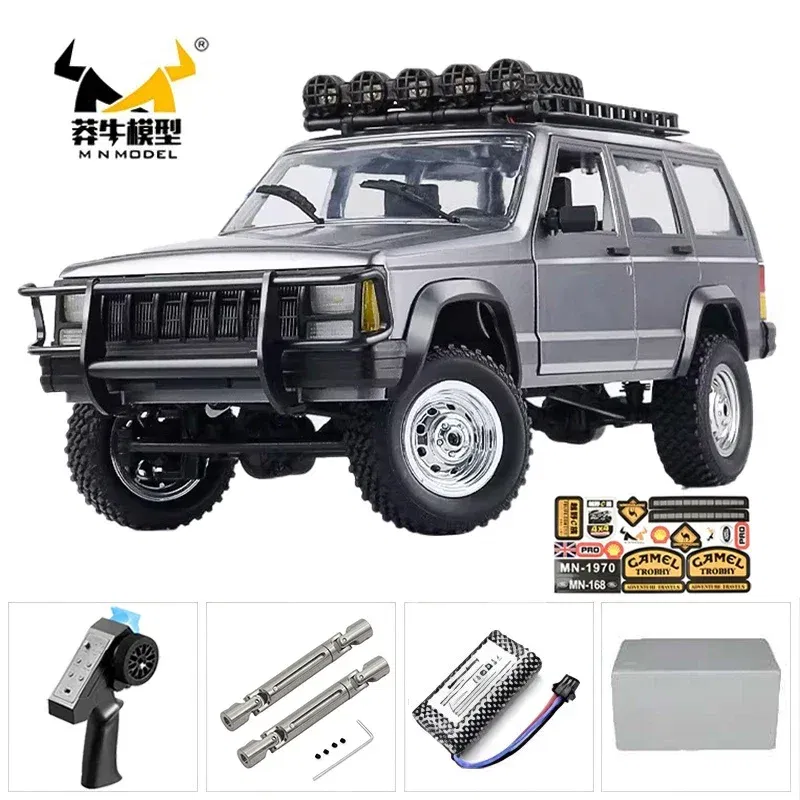 Color: WHITE - MN MN82 1:12 Retro Rc Car With LED Lights Full-scale Simulation LC79 Professional 4WD Remote Control Pickup RC Truck Model Toys