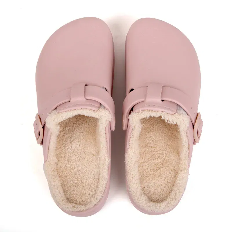 Color: Grape, Shoe Size: 37, Ships From: CHINA - Asgard Fur Women Slippers New Anti-slip Waterproof Plush Lined Outdoor Garden Shoes Winter Fluffy Shoes Warm Fuzzy House Slides