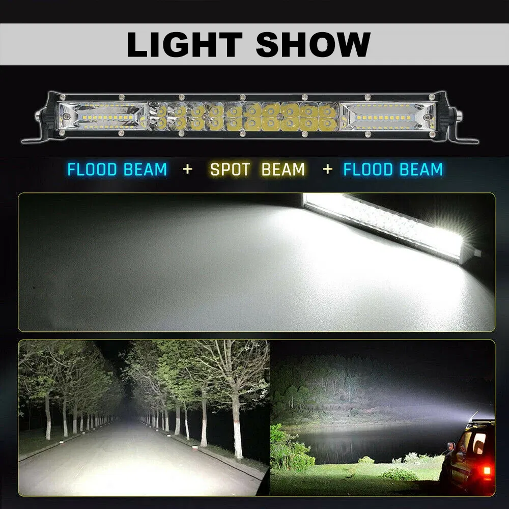 Color: WHITE - Slim 8" 20" 32" LED Light Bar Off Road 12V 24V LED Light Bar/Work Light For Car Combo 4x4 Led Bar Jeep Truck ATV SUV 12V 24V