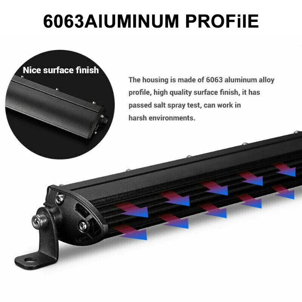 Color: WHITE - Slim 8" 20" 32" LED Light Bar Off Road 12V 24V LED Light Bar/Work Light For Car Combo 4x4 Led Bar Jeep Truck ATV SUV 12V 24V