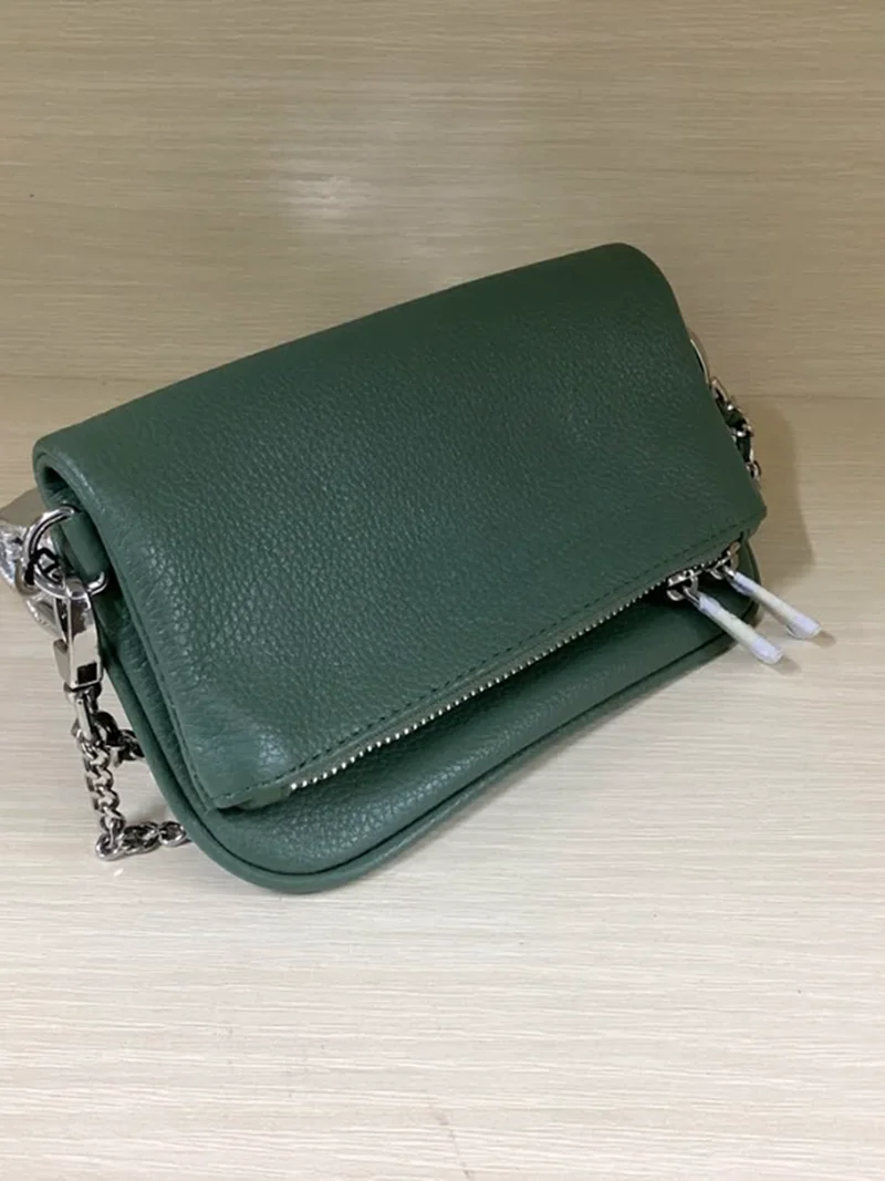 Color: green, Size: S, Ships From: CHINA - Women's Handbag Casual Simple and Fashionable Baidu Women's Genuine Leather Shoulder Crossbody Bag Mobile report