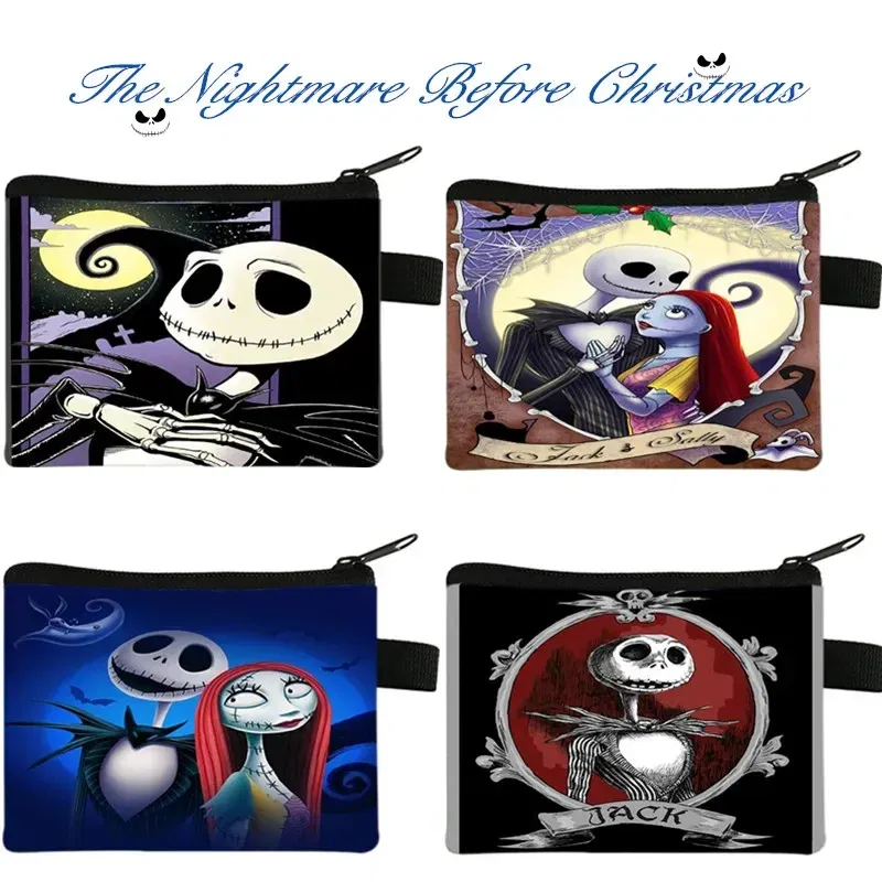 Color: Blue - The Nightmare Before Christmas Coin Purse Female Wallets Portable ID Card Holders Children's Key Storage Bag Birthday Gifts