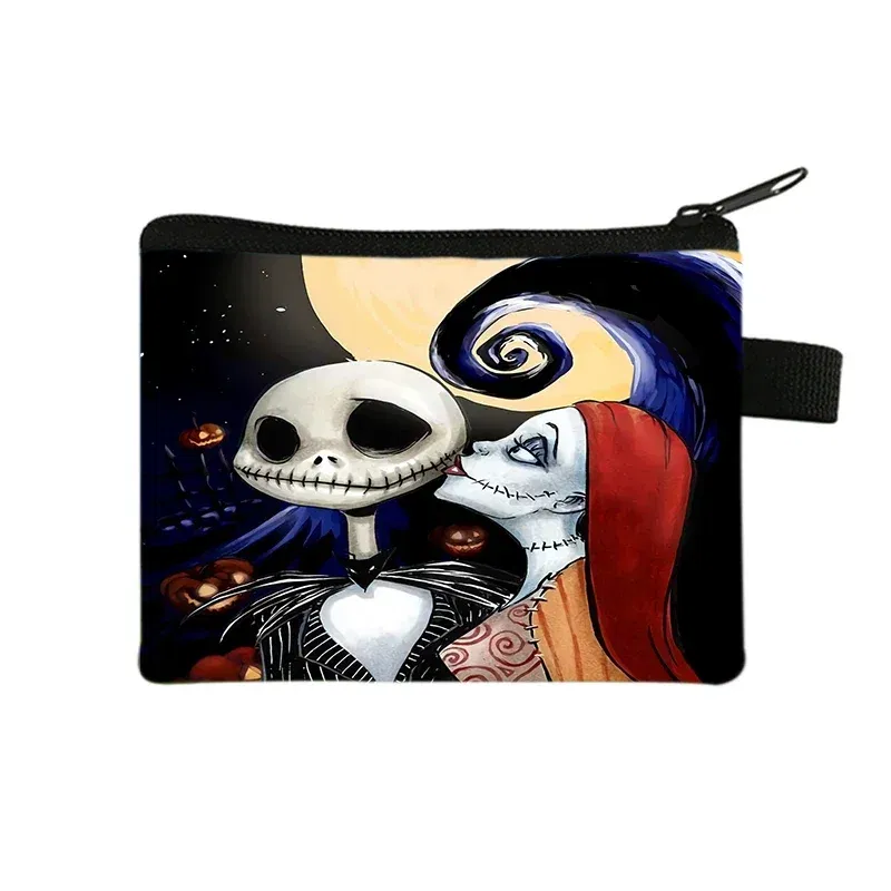 Color: Blue - The Nightmare Before Christmas Coin Purse Female Wallets Portable ID Card Holders Children's Key Storage Bag Birthday Gifts