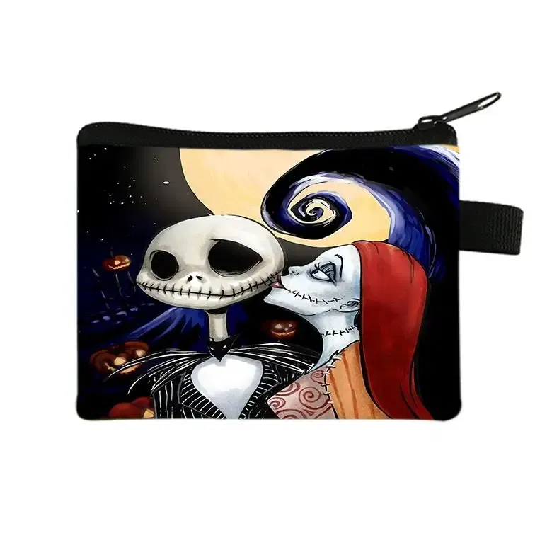 Color: Blue - The Nightmare Before Christmas Coin Purse Female Wallets Portable ID Card Holders Children's Key Storage Bag Birthday Gifts